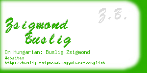 zsigmond buslig business card